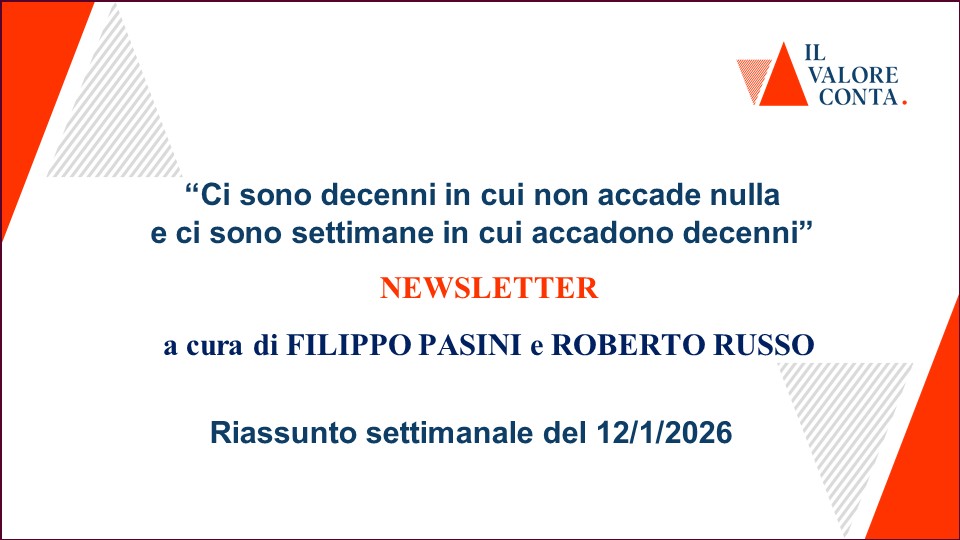 Riassunto settimanale del 12/1/2026